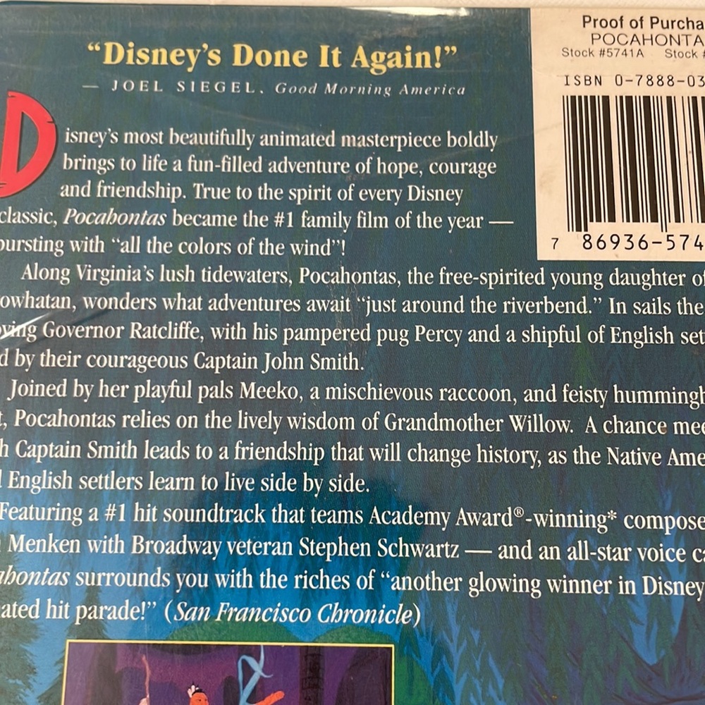 Walt Disney Pocahontas VHS - Picture 4 of 10